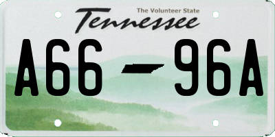 TN license plate A6696A