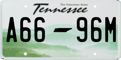 TN license plate A6696M