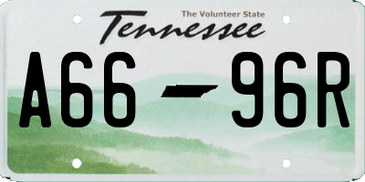 TN license plate A6696R