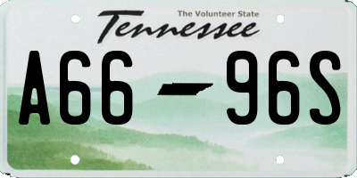 TN license plate A6696S
