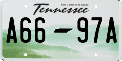 TN license plate A6697A