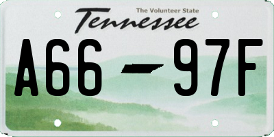 TN license plate A6697F