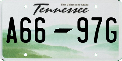 TN license plate A6697G