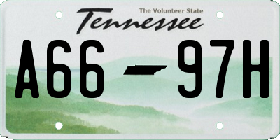 TN license plate A6697H