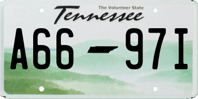 TN license plate A6697I