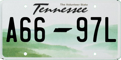 TN license plate A6697L