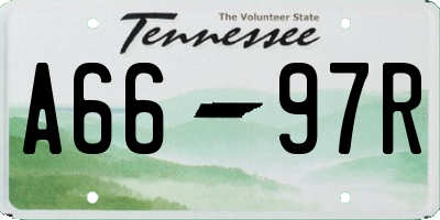 TN license plate A6697R