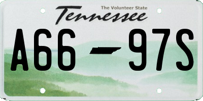 TN license plate A6697S
