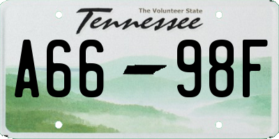 TN license plate A6698F
