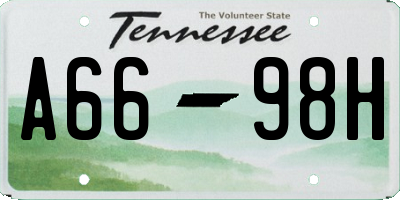 TN license plate A6698H