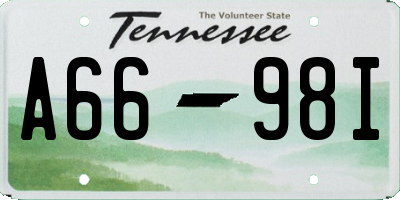 TN license plate A6698I