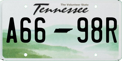 TN license plate A6698R