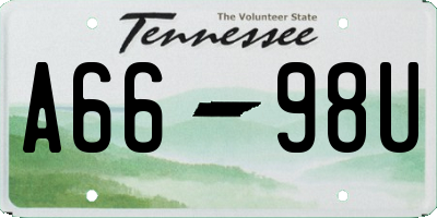 TN license plate A6698U