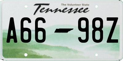 TN license plate A6698Z