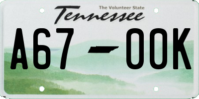 TN license plate A6700K