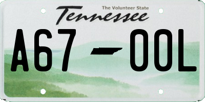 TN license plate A6700L