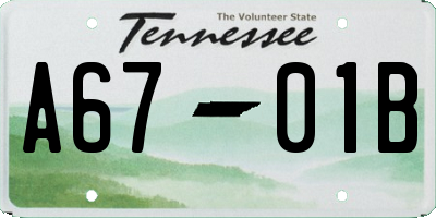 TN license plate A6701B