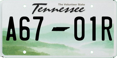 TN license plate A6701R
