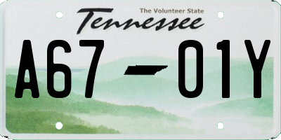 TN license plate A6701Y