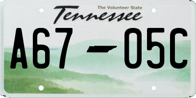 TN license plate A6705C