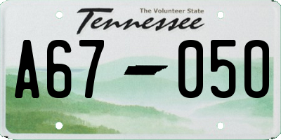 TN license plate A6705O