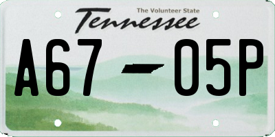 TN license plate A6705P