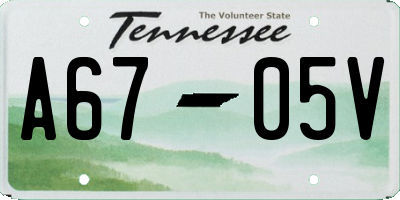 TN license plate A6705V