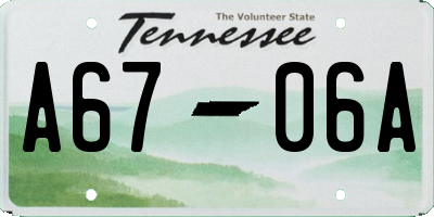 TN license plate A6706A