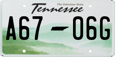 TN license plate A6706G