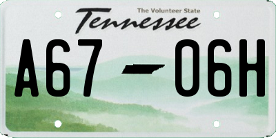 TN license plate A6706H