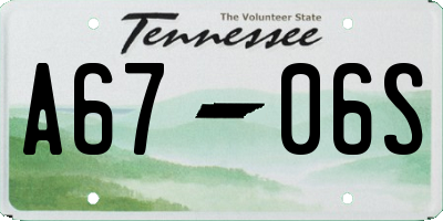 TN license plate A6706S