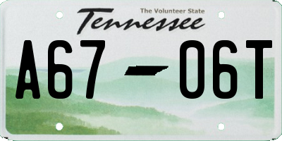 TN license plate A6706T