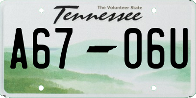 TN license plate A6706U