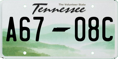 TN license plate A6708C