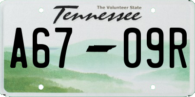 TN license plate A6709R