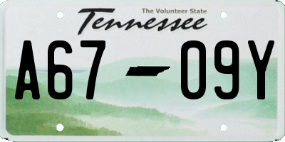TN license plate A6709Y