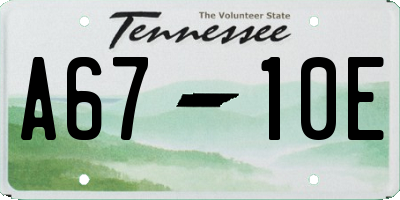 TN license plate A6710E