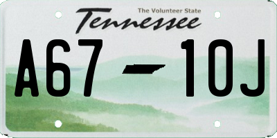 TN license plate A6710J