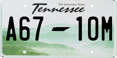 TN license plate A6710M