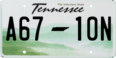 TN license plate A6710N