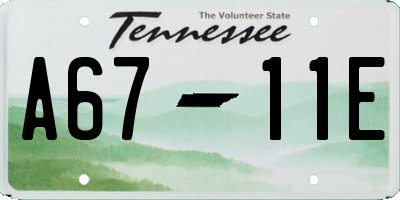 TN license plate A6711E