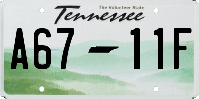 TN license plate A6711F