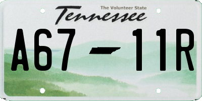 TN license plate A6711R