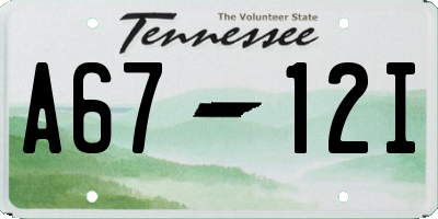 TN license plate A6712I