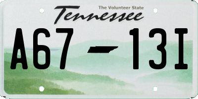 TN license plate A6713I