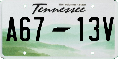 TN license plate A6713V