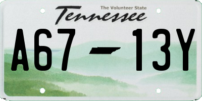 TN license plate A6713Y