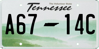 TN license plate A6714C
