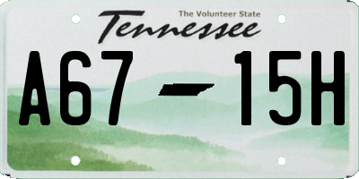 TN license plate A6715H