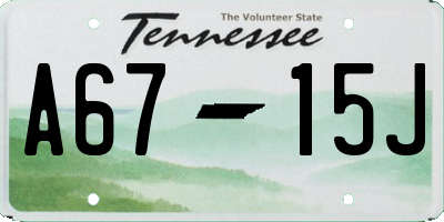 TN license plate A6715J